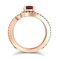 thumbnail image 4 of 2.50 Ct Round Shape Garnet & Black Onyx Gemstone Sparkle Engagement Ring for Ladies Solid 14K Rose Gold Size 3.5 by Diamond-Capitals, 4 of 8