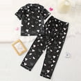 thumbnail image 2 of YTDSCS Girls 2Pcs Pajamas Set Kids Nightwear Button-Down Top+long Pants Sleepwear Print Pj Set for 8-12T, 2 of 8