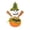 B, variant on Halloween White Pumpkin Head Ornament Faux Moss Spooky Smiley Face Figurine Festive Shelf Decor Creative Holiday Cabinet Ornament 6.3-Inch