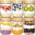 thumbnail image 1 of Recipientes de vidrio para almacenamiento de alimentos Vtopmart 473 ml, paquete de 6 con tapas, 1 of 6
