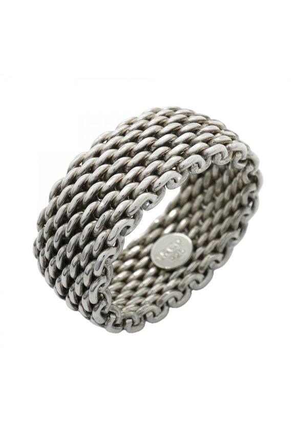 Pre-Owned Tiffany & Co. Somerset Mesh Ring, Sterling Silver 925, Size 12.5 (Women's)