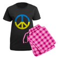 thumbnail image 5 of CafePress - Peace In Ukraine. Stand With Ukraine. Supp Pajamas - Women's Short Sleeve Print T-Shirt and Pants Dark Cotton Pajama Set, 5 of 7