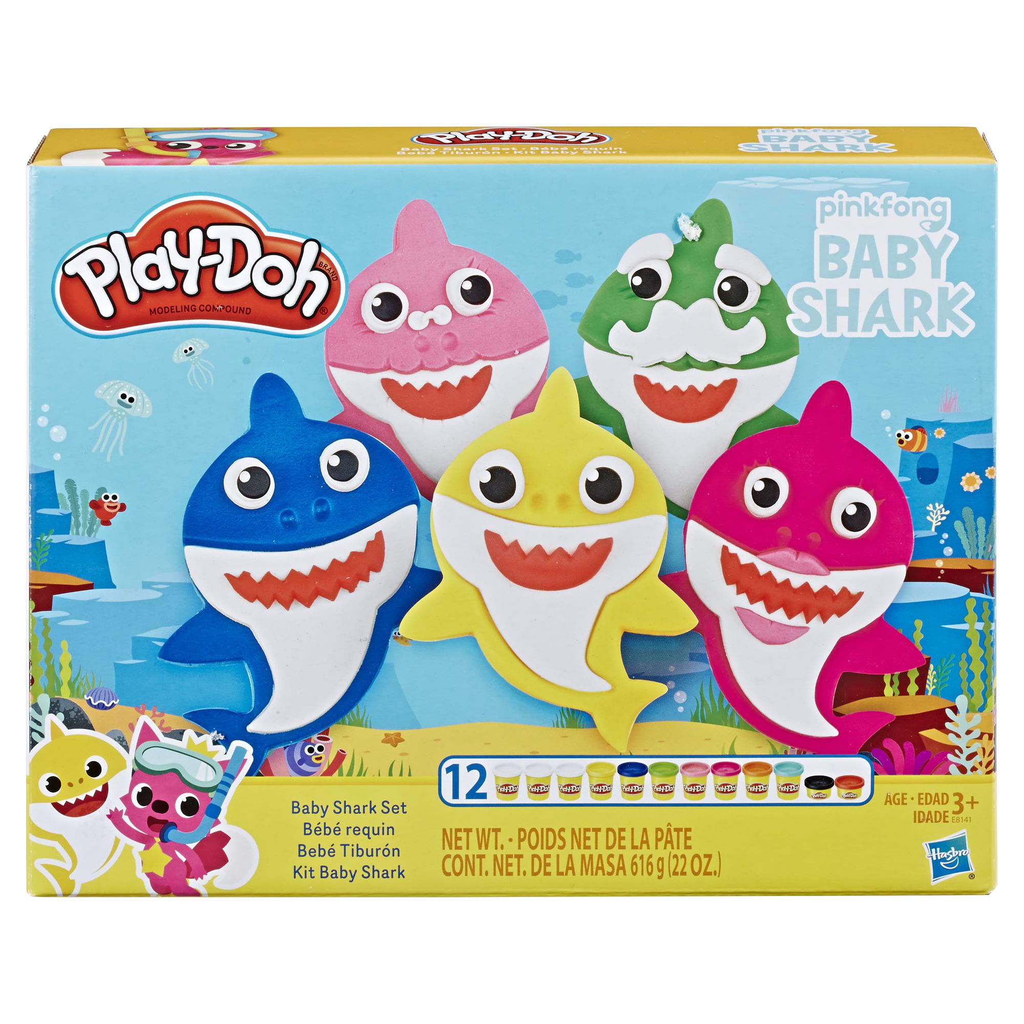 Play-Doh Pinkfong Baby Shark Set with 12 Non-Toxic Cans (22 oz) - image 2 of 8