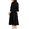 thumbnail image 5 of GRACEART Clergy Church Womens Dresses Half Sleeve woman Dress Priest Pastor Minister A-line Dress with Removable Tab Collar and Belt, 5 of 9