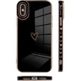 thumbnail image 4 of Compatible with iPhone Xs Max Case Love Heart Plating Electroplate Luxury Elegant Case Camera Protector Soft TPU Shockproof Protective Corner Back Cover iPhone Xs Max Case -Black, 4 of 6