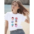 thumbnail image 1 of Girls' School-Themed T-Shirt - Soft Knit Light Grey Top with Cute Book, Pencil Box, Globe & Pastel Characters - Back-to-School outfit - Machine Washable everyday Learning apparel, 1 of 6