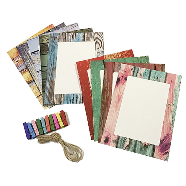 Cadre Photo en Papier 9PCS Créatif DIY Suspendu Cadres Photo avec Clips et Ficelle