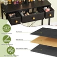 thumbnail image 3 of HIGDBFE Small Makeup Vanity Desk with Lighted Mirror, 3 Fabric Drawers and Height-Adjustable Stand, Black Vanity for Bedroom and Small Spaces, 3 of 9