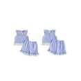 thumbnail image 2 of BemeyourBBs Toddler Baby Girl Summer Clothes Cute Infant Baby Girls Plaid Gingham 2 Piece Outfits Sleeveless Doll Collar Vest Tank Tops Ruffled Shorts Set Toddler Girls Summer Outfit, 2 of 9