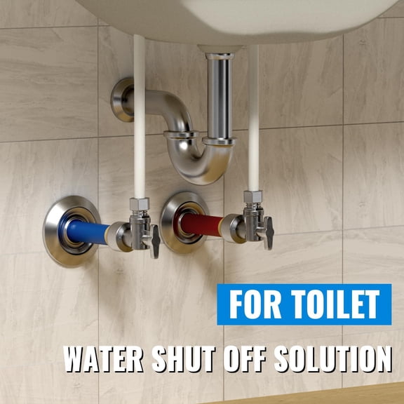 12 Pack Brass Angle Stop Valve - 1/2 x 3/8 Inch Compression, 1/4 Turn Shut-Off for Toilet and Water Supply, PEX, Copper, CPVC