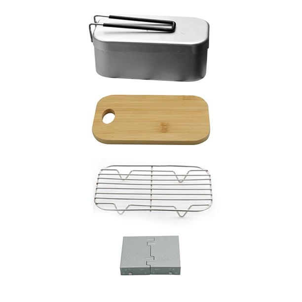 Contenedor de almuerzo de aluminio Caja de bocadillos portátil Caja de Bento para acampar