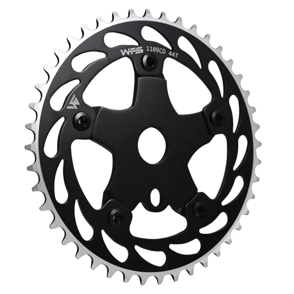 WFS Helix Chainring w/ Spider Sprocket 44T 1/8" 110mm Old School BMX , Black #WFS3064