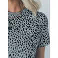 thumbnail image 5 of Aleumdr Plus Size T-Shirts Tops for Women Summer Vintage Polka Dot Print Fashion Basic Tee Gray 5XL, 5 of 7