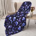 thumbnail image 3 of Fuzoiu Skull flower leaf purple Print Flannel Throw Blanket,Light Weight Warm Decorative,Throw Blanket Cover for Sofa, Couch, Bedroom,Travel-40"x30", 3 of 6