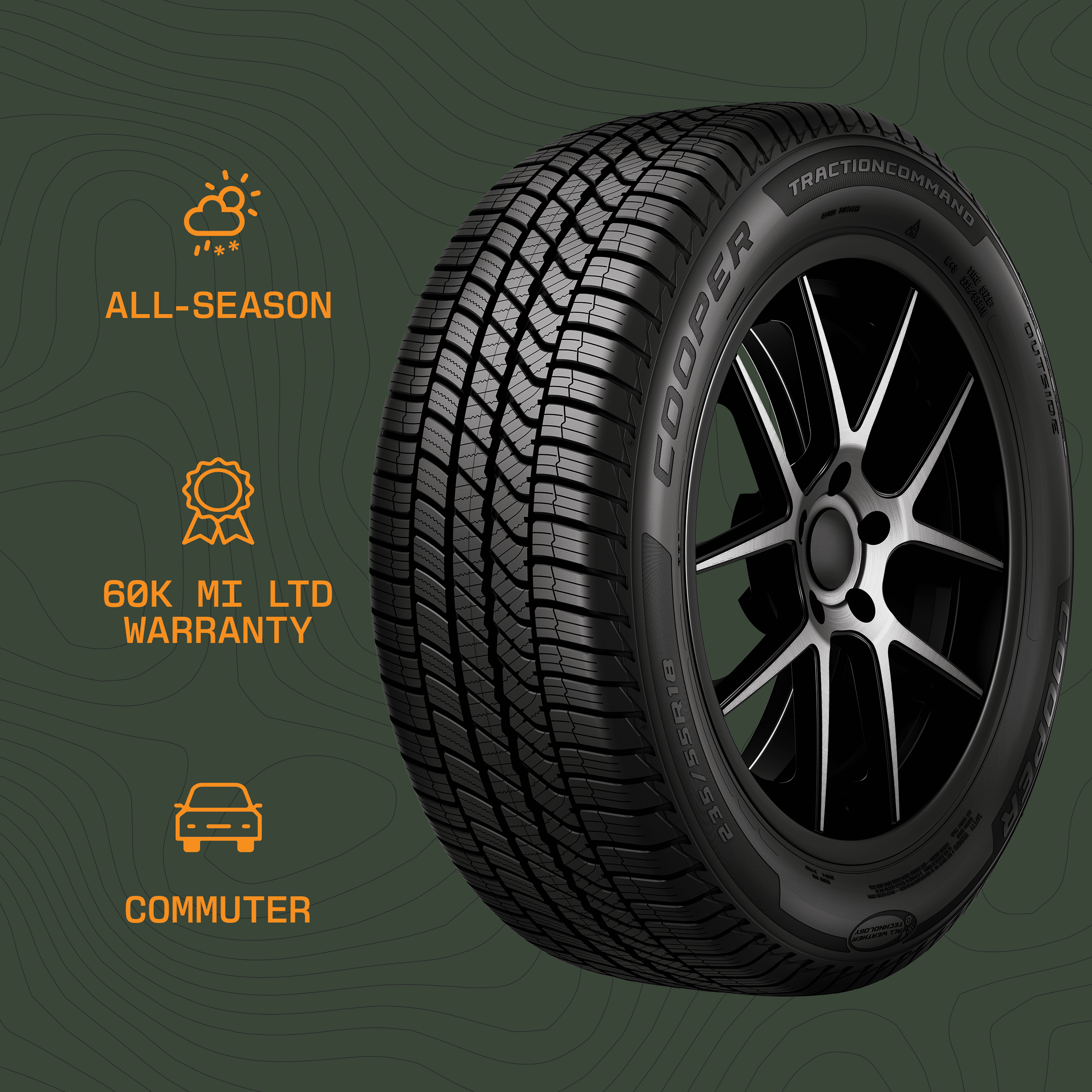 Cooper TractionCommand Commercial Van 235/55R18 100V Passenger Tire