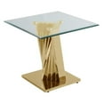 thumbnail image 4 of Geometric Clear Glass Coffee + End + Console Table Set with Gold Stainless Steel, 4 of 5