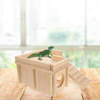 YOSADIER Large Wooden Bearded Dragon Hideout with Hidden Cave Basking Spot for Comfortable Reptile Habitat