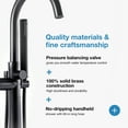 thumbnail image 6 of Ove Decors Athena Single-Handle Floor-Mounted Roman Tub Faucet with Hand Shower in Matte Black, 6 of 9