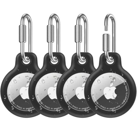 MJSHUN AirTag Holder for Apple - 4 Pack Professional Carabiner Airtag Holder [Waterproof] [Shockproof] TPU AirTag Keychain for Kids Pets Keys Luggage Backpacks Compatible with AirTag Gen 1st&2nd