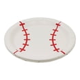 thumbnail image 2 of Celebrate It Paper Plates - Baseball-Shaped Disposable Party Plates with Red Stitching, Red/White, 7", 24 Packs (240 Total), 2 of 2