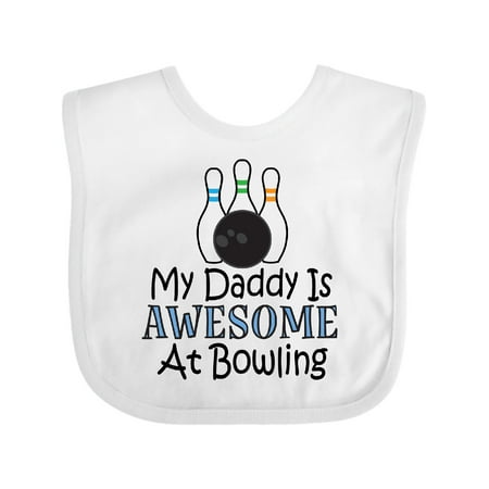 

Inktastic My Daddy is Awesome at Bowling Gift Baby Boy or Baby Girl Bib