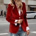 thumbnail image 2 of LIUJUNSHOP Velvet Blazer Women Casual Business Button Up Jacket Fall Winter Coats Notch Lapel Work Office Suit Jackets Blazer, 2 of 4