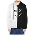 thumbnail image 2 of Valora Men Sweatshirt Men's Hoodies Sweatshirts Autumn Winter Color Blocked Long Sleeve Hooded Cardigan Sweatshirt for Men White 2XL, 2 of 4