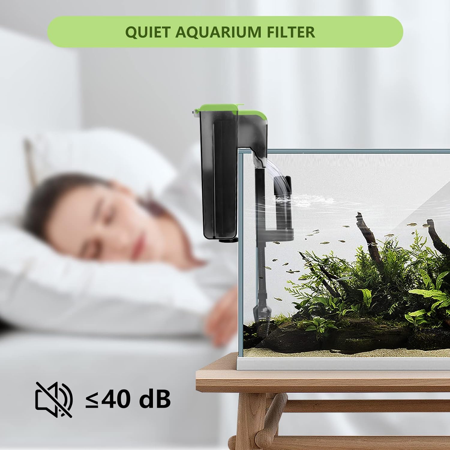 30-50 Gallon Aquariums Power Filter with Surface Skimmer, Lychee External Quiet Fish Tank Filter, Hang on Back Filter, Biochemical Cotton Filtration & Adjustable Water Flow, Dual Waterfall Design