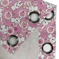thumbnail image 5 of Ambesonne Cartoon Animal Grommet Curtain, Doodle Kawaii, 50" x 54", Pink Peach White, 5 of 6