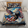thumbnail image 2 of Lotusprinthandmade America Eagle Patriotic Quilt Bedding Set (White Binding) 5 Sizes (Made in Vietnam) (60x70), Eagle-Themed Patriotic Quilt Set, 2 of 5