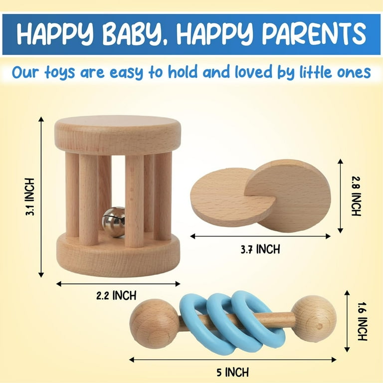 Montessori Toys for Babies 0 6 Months and 6 12 Months Eco Friendly Wooden Baby Toy for Sensory Stimulation Skill Building and Cognitive Growth