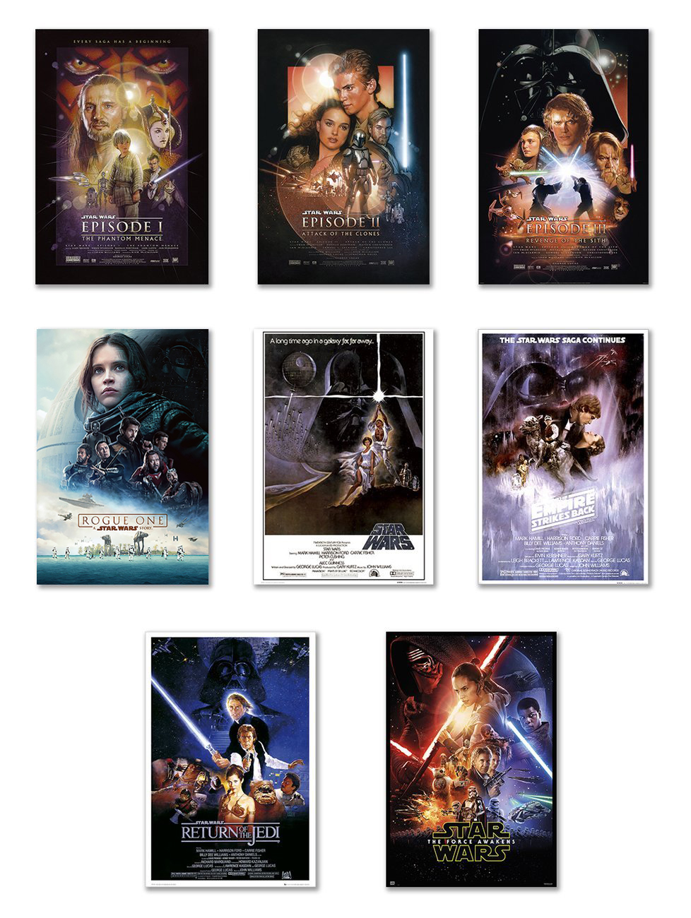 Star Wars Movie Poster Set - All 6 Episodes (24x36 Inches Each), Unframed Reproduction Prints 11 thumbnail image