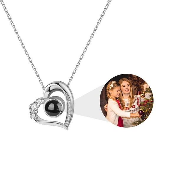 Customized Photo Pendant Necklace for Women,Personalized Photo Projection Necklace with Picture Inside,Custom Valentines Day Photo Necklaces Jewelry Gifts for Mom Wife
