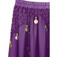 thumbnail image 6 of Kaerm Women's Bell Dance Chiffon Skirt with Coin Tribal Folk Dance Swing Dress Belly Dancewear Purple One Size, 6 of 7