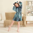 thumbnail image 3 of FORMRS Niños Bathrobe Unisex Hooded Robe Soft Plush Pajamas Sleepwear, Size 7-9T, Black Marble, 3 of 7