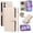 Beige, variant on For iPhone 17e/16e Wallet Grid Texture Magnetic Flip Cover Card Holder & Bills Slot, Soft PU Leather Magnetic For Women Wallet Case With Detachable Shoulder Strap And Wrist Strap,Blue