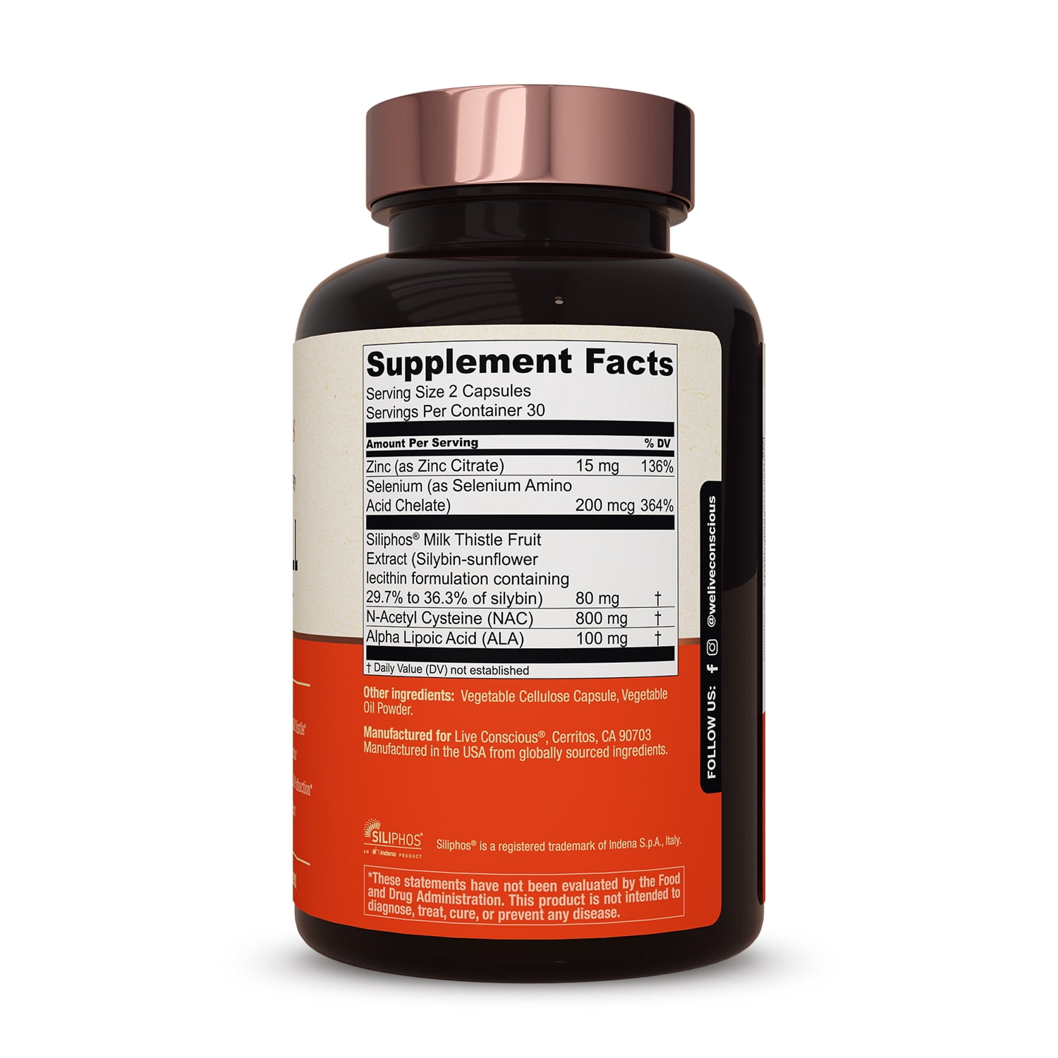 Live Conscious LiverWell Liver Cleanse with NAC, for Men and Women, 800 mg, 30 Servings