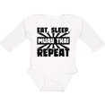 thumbnail image 3 of Inktastic Eat, Sleep, Muay Thai, Repeat Boys or Girls Long Sleeve Baby Bodysuit, 3 of 5