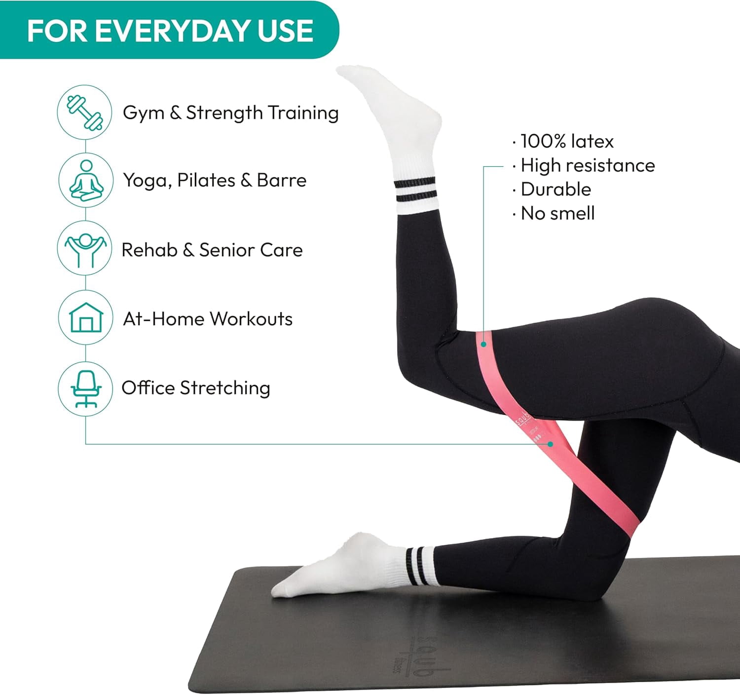 JJEAN-Fitness Resistance Bands Set Stretch Bands for Exercise Bands Resistance for Home Workout Bands, with Handles Bands for Working Out Portable Fitness Bands Resistance Bands for Women Elastic Ban