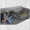 thumbnail image 6 of Travel Soft Flannel Fleece Throw Blanket, Shaman Rock Lake Baikal in Russia Coastal Theme Sun Rays Scenic Vista Print, Cozy Plush for Indoor and Outdoor Use, 50" x 70", Green Brown Blue, by Ambesonne, 6 of 6