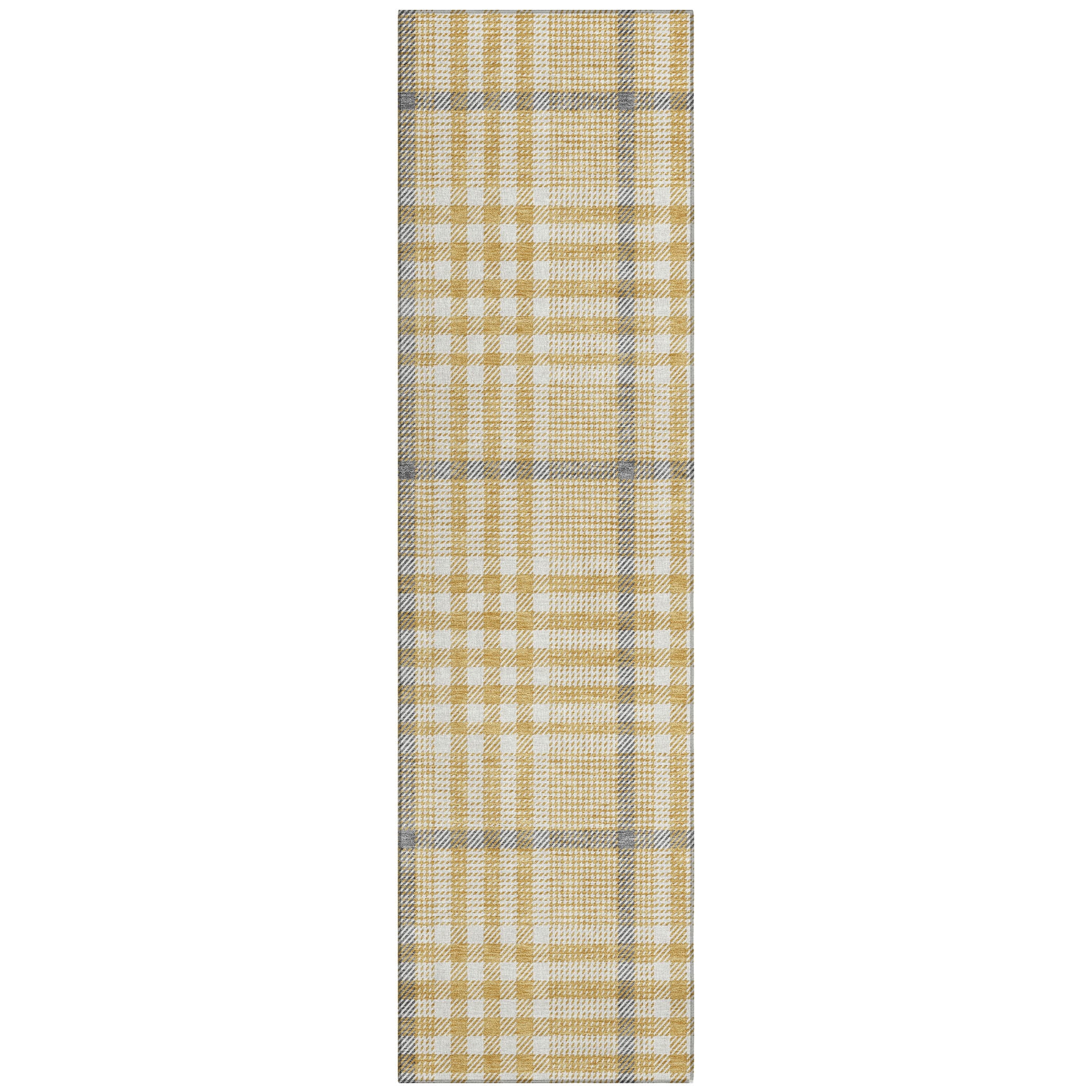 Addison Rugs Chantille Indoor/Outdoor Transitional Geometric, Abstract Gold Washable Runner Rug, 2'3" x 7'6"