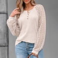 thumbnail image 5 of SUNBS Womens Tops Hollow-Out Lace Crewneck Blouses Fashion Casual Long Sleeve Shirts, 5 of 8