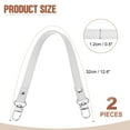 thumbnail image 2 of Uxcell 2 Pcs Metal PU Leather Purse Handle Strap Replacement for DIY Women Clutch Bag Handbags White 13 inch, 2 of 7