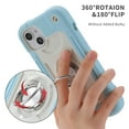 thumbnail image 5 of for 14 Plus Case with Ring Stand, Heavy Duty Military Grade Rugged Shockproof Silicone Rubber Kickstand Holder Case for Women Girls For 14 Plus, Blue+White, 5 of 6