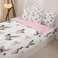 thumbnail image 3 of Erosebridal Mallard Duck Zipper Twin Comforter Sets with Fitted Sheet and 2 Pillowcases,Pink Ribbon Bows Zipper Bedding Set For Boys,Pink Reversible,4pcs, 3 of 7