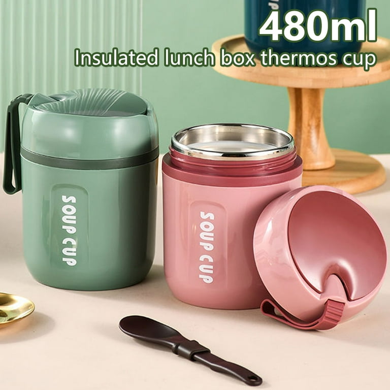 RELAX DREAM Vacuum-Insulated Food Jar with Spoon,16.2 Oz Food Thermos Hot  Food Flasks Vacuum Insulated Lunch Thermos Leakproof Food Jar Portable  Thermal Soup Bowl for Lunch Soup Kids School 