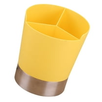Qnmwood Yellow 3-Grid Utensil Holder for Kitchen Countertop and Dining Table