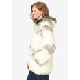 thumbnail image 4 of Woman Within Plus Size Faux Fur Snowflake Print Hooded Jacket, 4 of 5