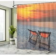 thumbnail image 5 of Ambesonne Nature Shower Curtain, Beach with Colorful Sky, 69"Wx84"L, Orange Red Grey, 5 of 5