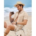 thumbnail image 5 of COOFANDY 2 Piece Set for Men Cruise Outfits Set Mens Summer Vacation Outfit Short Sleeve Button Down Shirts, 5 of 7